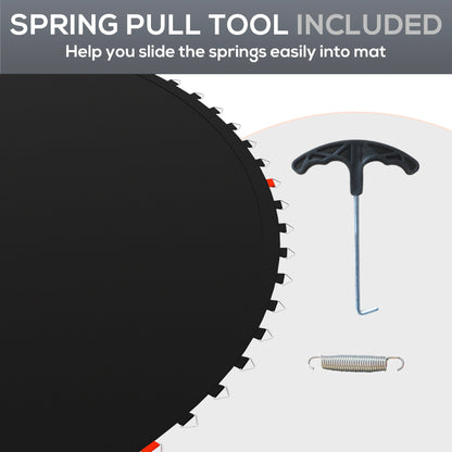 Trampoline Replacement Mat, Fits 14' Trampoline w/ 80 V-Hooks & 5.5" Springs (Spring & Frame not Included), Black