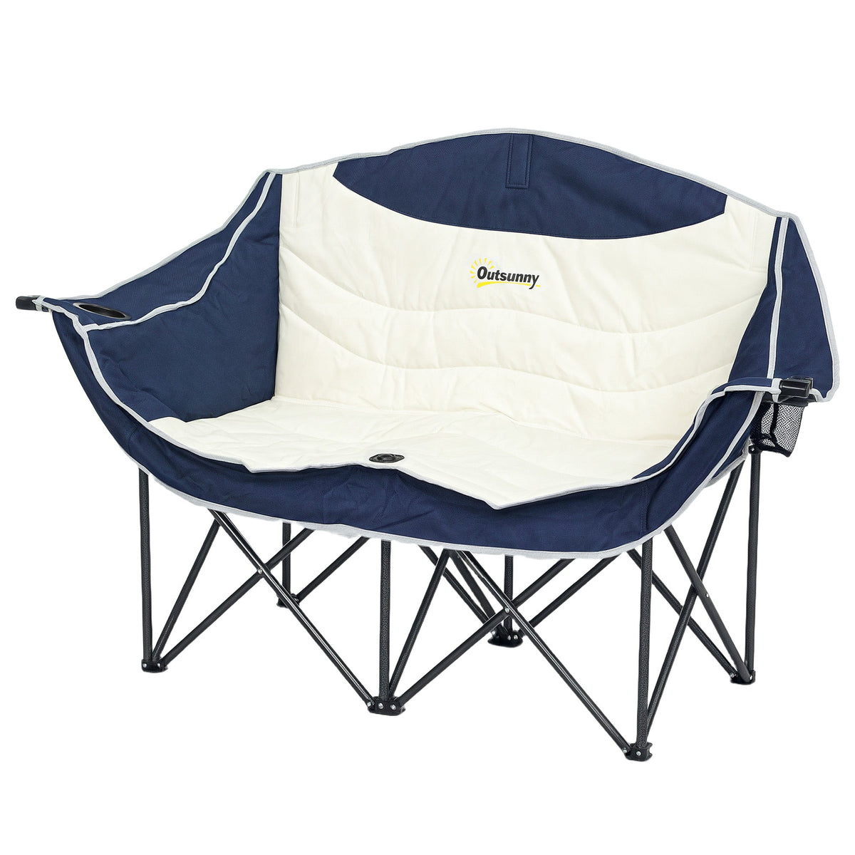 Portable Camp Chair, Double Camping Chair with Cup Holders and Carry Bag, Support 551 lbs, Dark Green