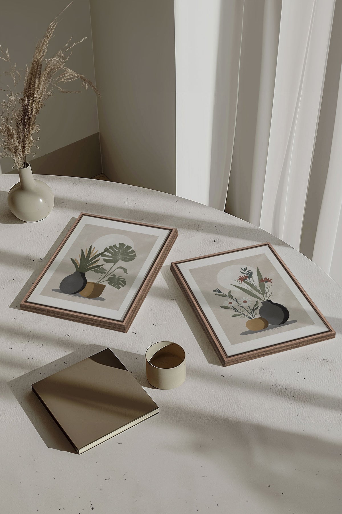 DUO COMPLICITÉ FLORALE (2 Oeuvres sur toile étirée)