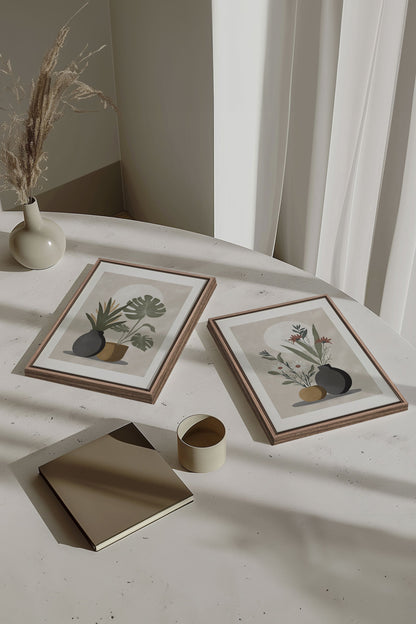 DUO COMPLICITÉ FLORALE (2 Oeuvres sur toile étirée)