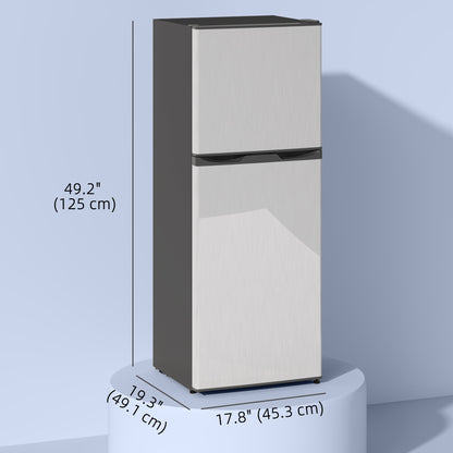 Double Door Mini Fridge with Freezer, 4.6 Cu.Ft Small Refrigerator with Thermostat, Shelves, Reversible Door, Black