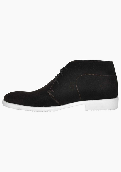 OHM Lifestyle Business Ankle Leather Boots Brown with Laces