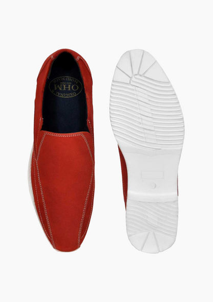 OHM Premium Italian Leather Slip-on Shoes with Stitched Toe