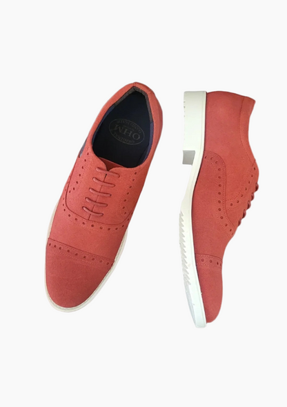 OHM Sporty Oxford Style Leather Shoes with OHM Embossed