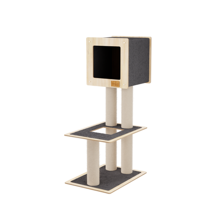 Hut Hideout - 2-Level Deluxe Cat Tree