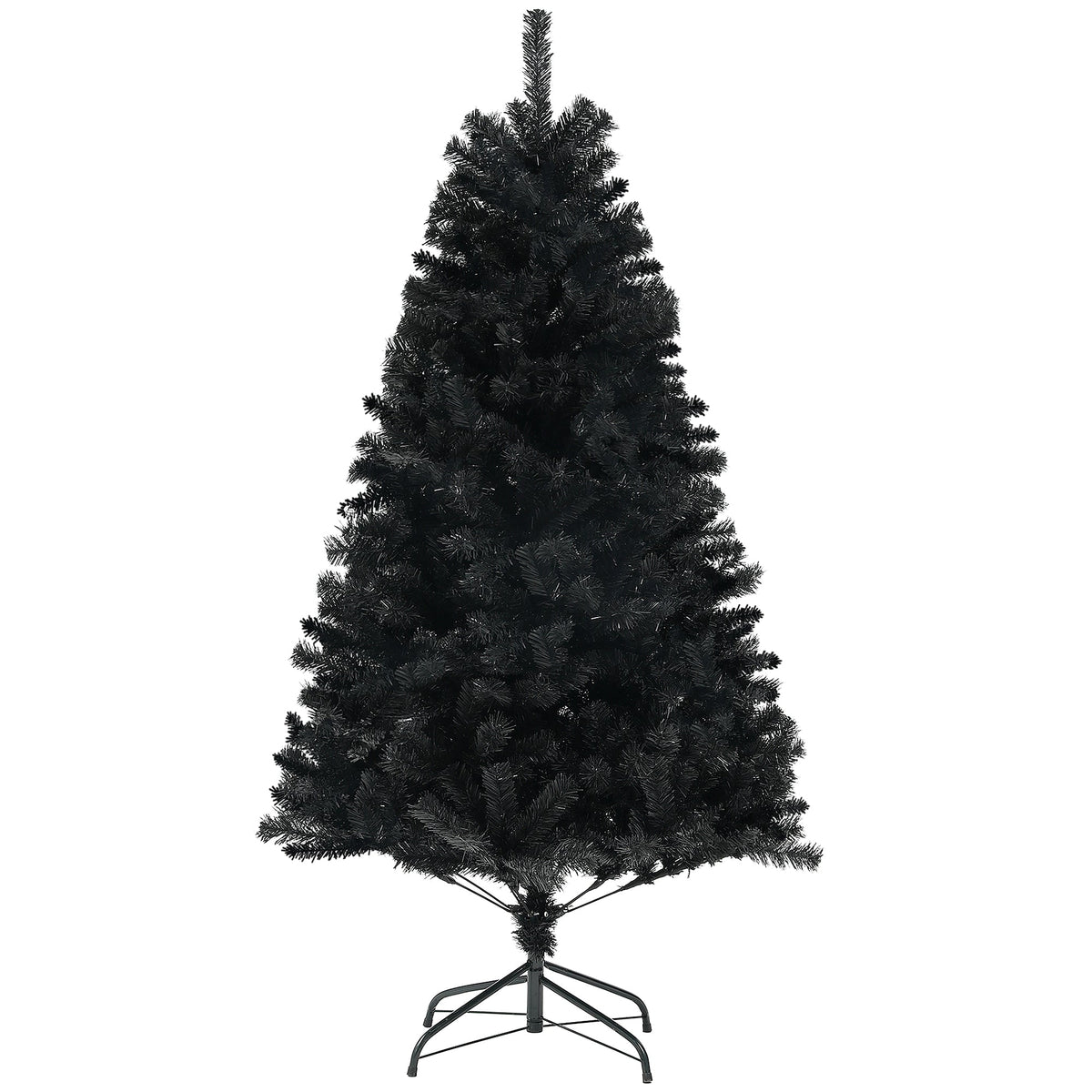 5ft Artificial Christmas Trees with Auto Open and Steel Base, Black