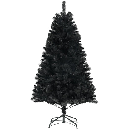 5ft Artificial Christmas Trees with Auto Open and Steel Base, Black