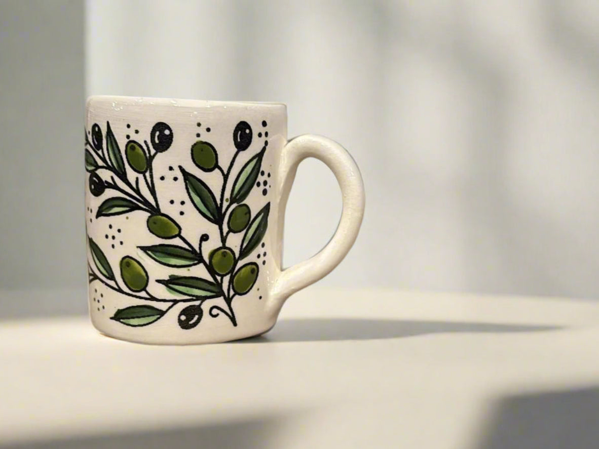 Mug Handcrafted Palestine Ceramic Mug Olive Harmony