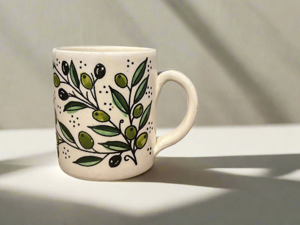Mug Handcrafted Palestine Ceramic Mug Olive Harmony