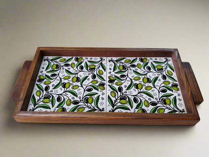 Handcrafted Palestinian Ceramic Serving Tray – Rectangular Appetizer Board