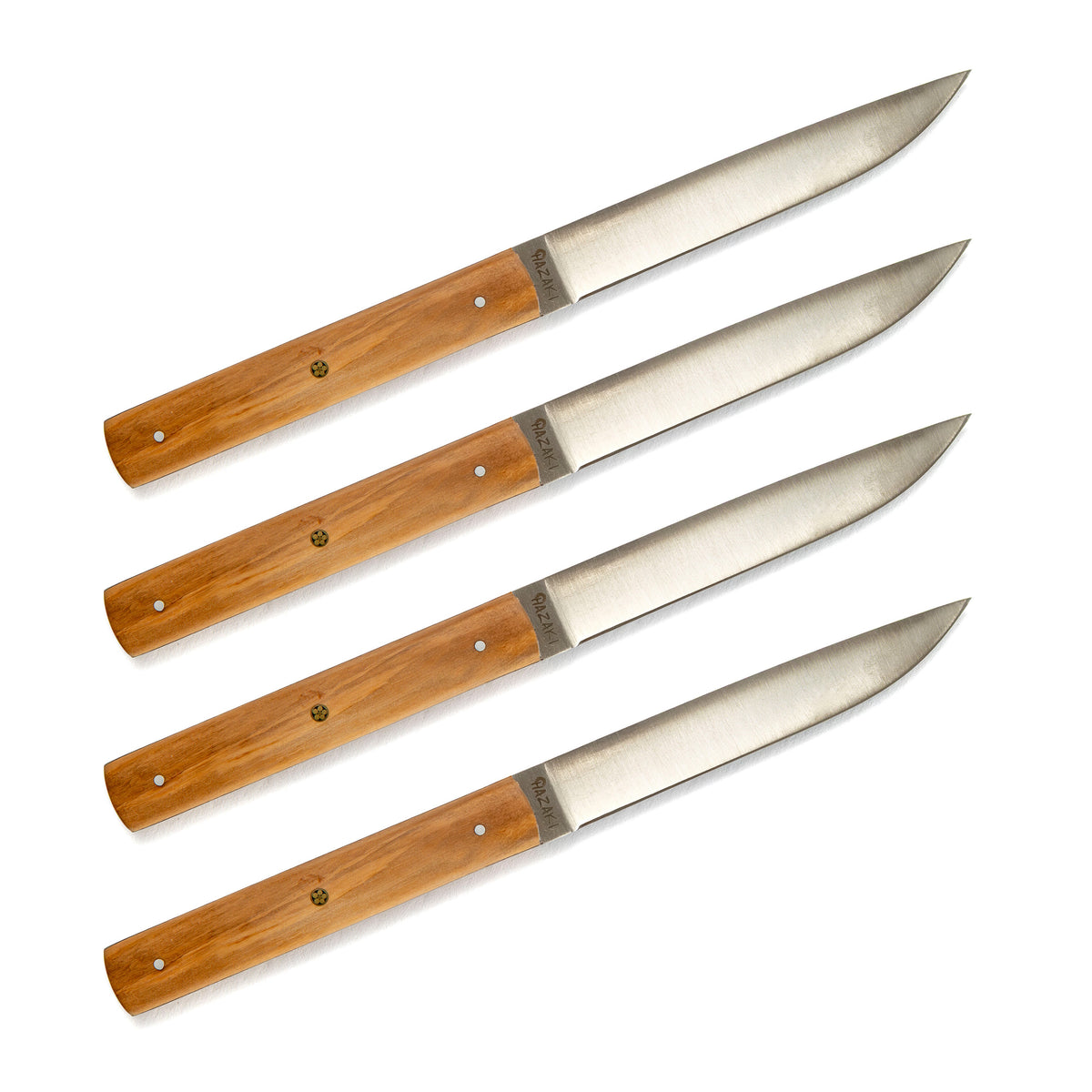 Hazaki Steak Knives 4 pc Kit - Olive Wood