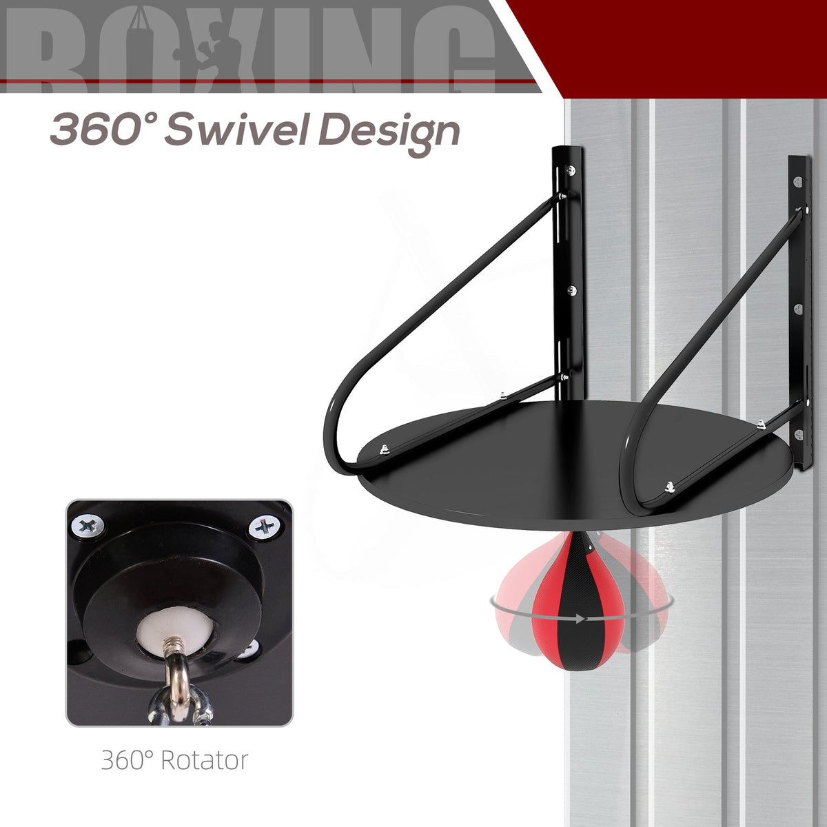 Wall-mounted Speed Bag Boxing Platform with Adjustable Height