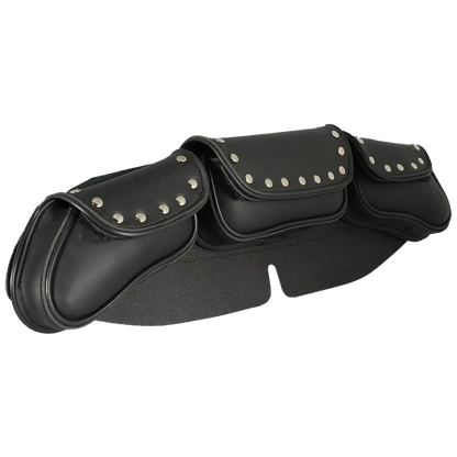 Open Road Chrome Stud Curved PVC Windshield Bag