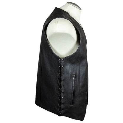 Open Road Men's 10 Pocket Leather Vest