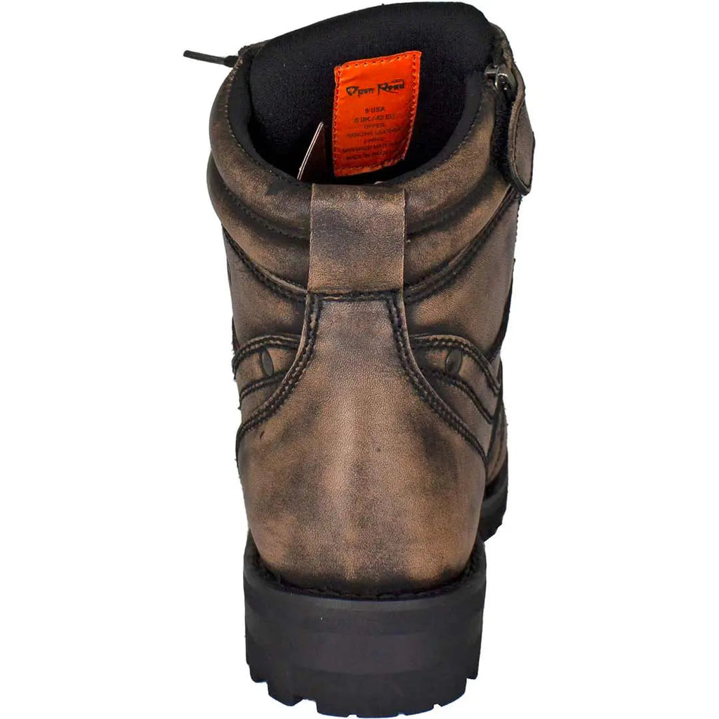 Open Road Men's 7" Lace-Up Motorcycle Boots