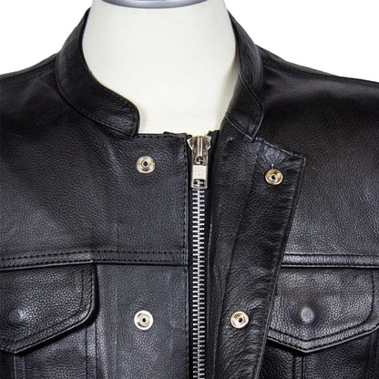 Open Road Men's Flannel Lined Leather Club Vest