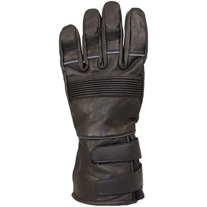 Open Road Men's Leather Motorcycle Gauntlet with Reflective Trim