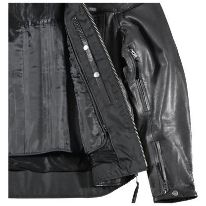 Open Road Men's Maverick Leather Motorcycle Jacket