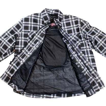 Unik International Men's Plaid Flannel Armored Shirt Jacket