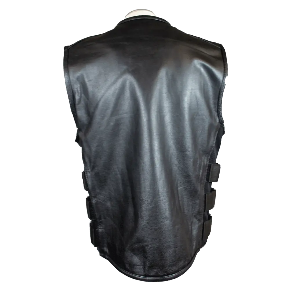 Open Road Men's Zip-Up Tactical Leather Vest