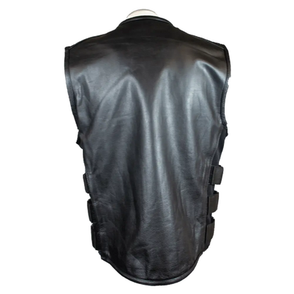Open Road Men's Zip-Up Tactical Leather Vest