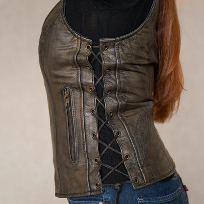 Open Road Women's Distressed Brown Vest