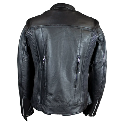 Open Road Women's Racer Leather Motorcycle Jacket