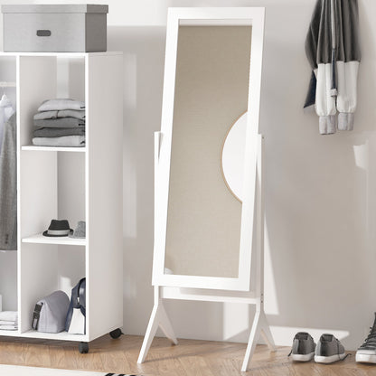 Full Length Mirror, Free Standing Full Body Mirror with Rectangular Frame, Adjustable Angle for Dressing Room, Bedroom, Living Room, Dark Brown