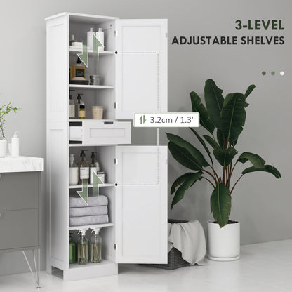 Freestanding Bathroom Cabinet with Drawer and 2 Doors, Tall Bathroom Cupboard for Kitchen, Study, Living Room
