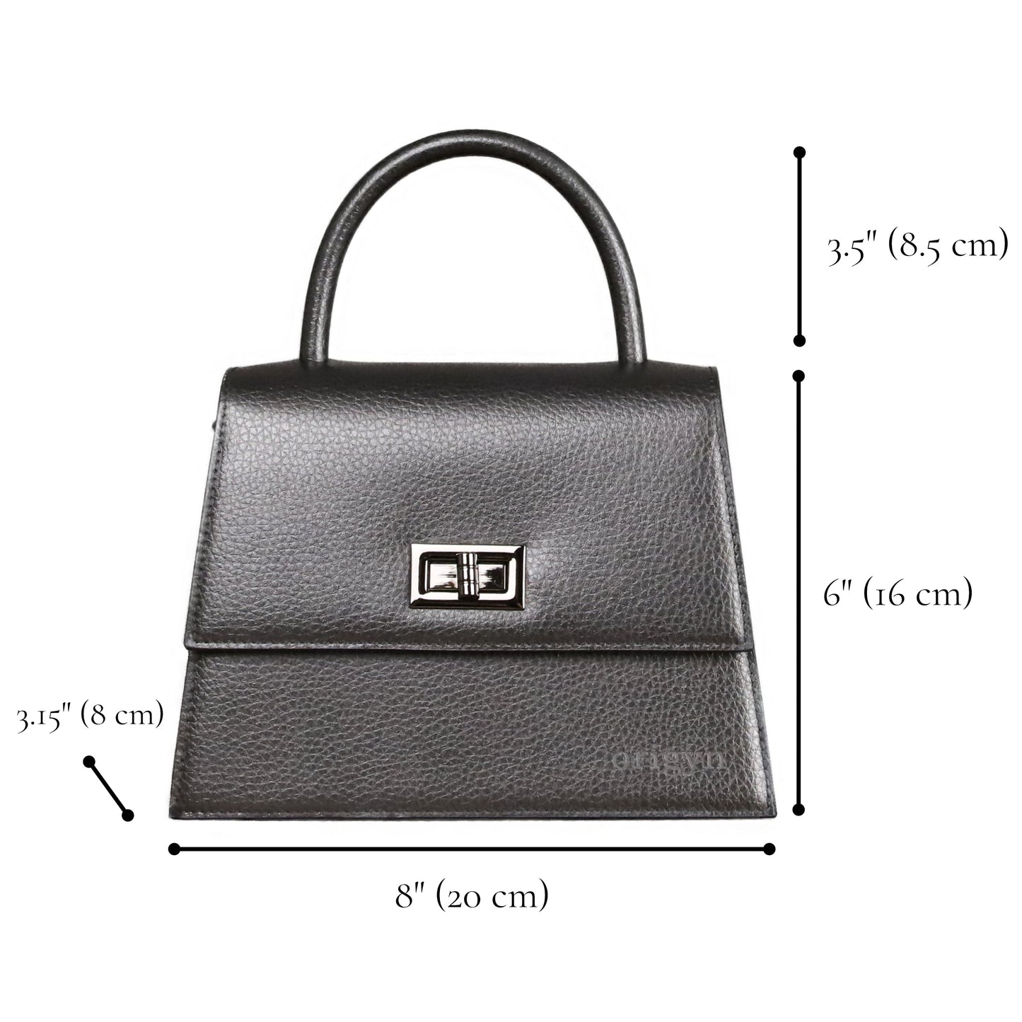 Origyn 03 - Plant-Based Vegan Leather Kelly Bag - Made with Plastic-Free MIRUM®