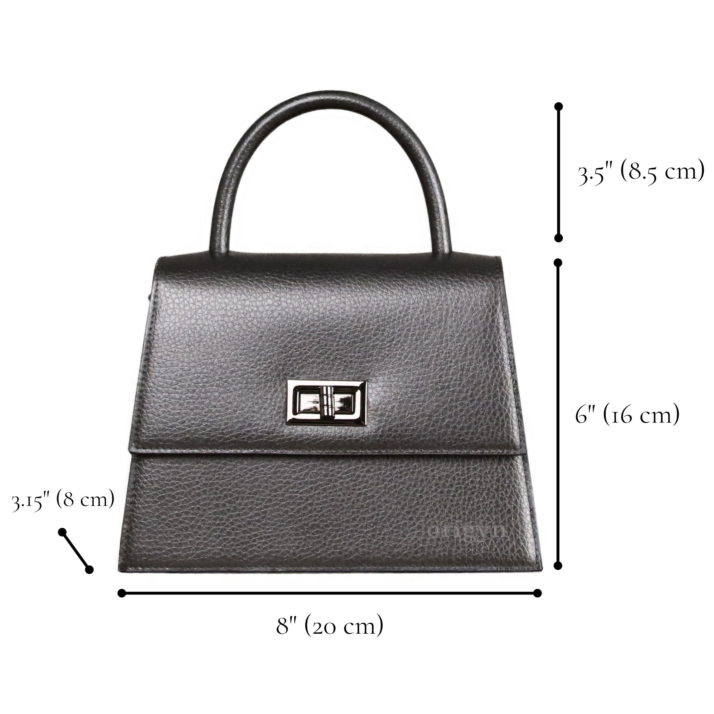 Origyn 03 - Plant-Based Vegan Leather Kelly Bag - Made with Plastic-Free MIRUM®