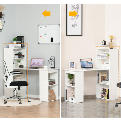 Modern Computer Desk with Storage Shelves, 47" Writing Table Workstation with Bookshelf for Home Office, Black