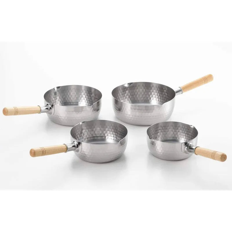 Yoshikawa Yukihira 24 cm Pot | 3.6 L Stainless Steel with Wooden Handle