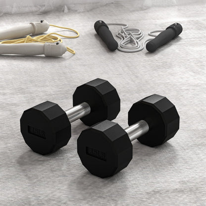 2 x 10lbs Dumbbells Set with Non-Slip Grip, Rubber Covered Weights for Men Women Home Gym Workout