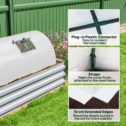 Portable Mini Greenhouse, Tunnel Growing Tent with 5 Mesh Windows and Steel Frame, 7' x 3' x 2', Green