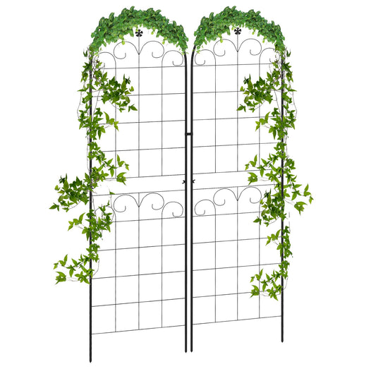2 Pcs Garden Trellis for Climbing Plants, Outdoor Metal Trellis Plant Support Trellises for Patio, Lawn, Backyard