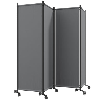 Folding Room Divider, Privacy Screen for Home Office Bedroom, 5.6FT Tall, Dark Grey