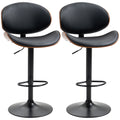 Alpine Modern Adjustable Counter/Bar Stools with Swivel Seat-Set of 2-Black