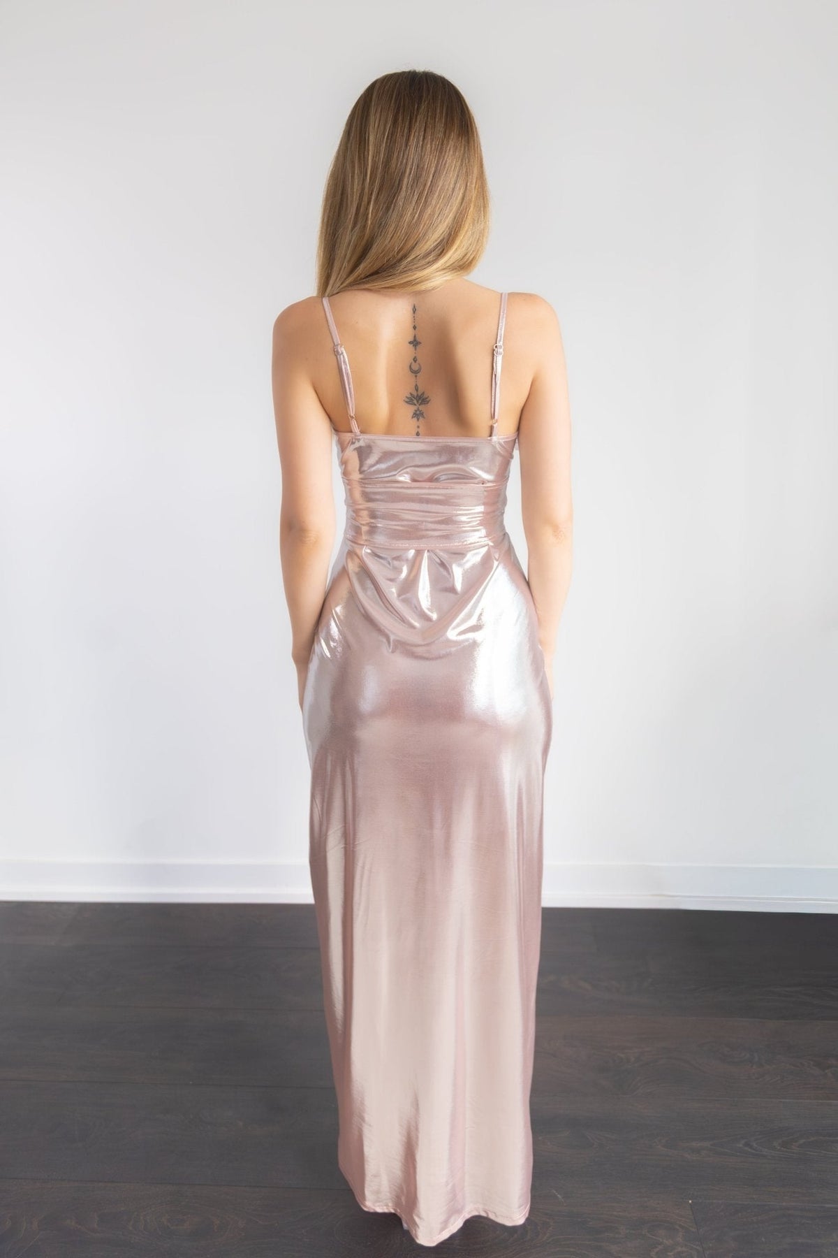 Metallic Pink Corset Dress