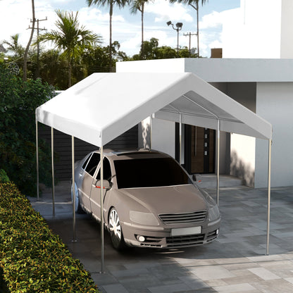10 x 20ft Carport Replacement Canopy, UV Resistant Garage Car Cover with Ball Bungee Cords, Dark Grey