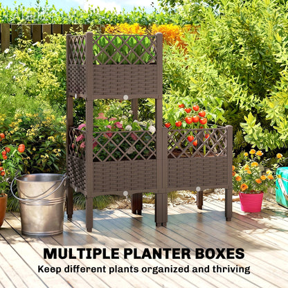 Raised Garden Bed with Legs, Self Watering Elevated Planter Boxes with Drainage Holes, 31.5" x 15.7" x 20.3"