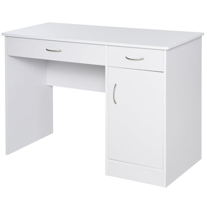 Computer Desk with Storage Drawers, Study Writing Table with Cabinet Adjustable Shelf for Home Office Workstation Bedroom, Black