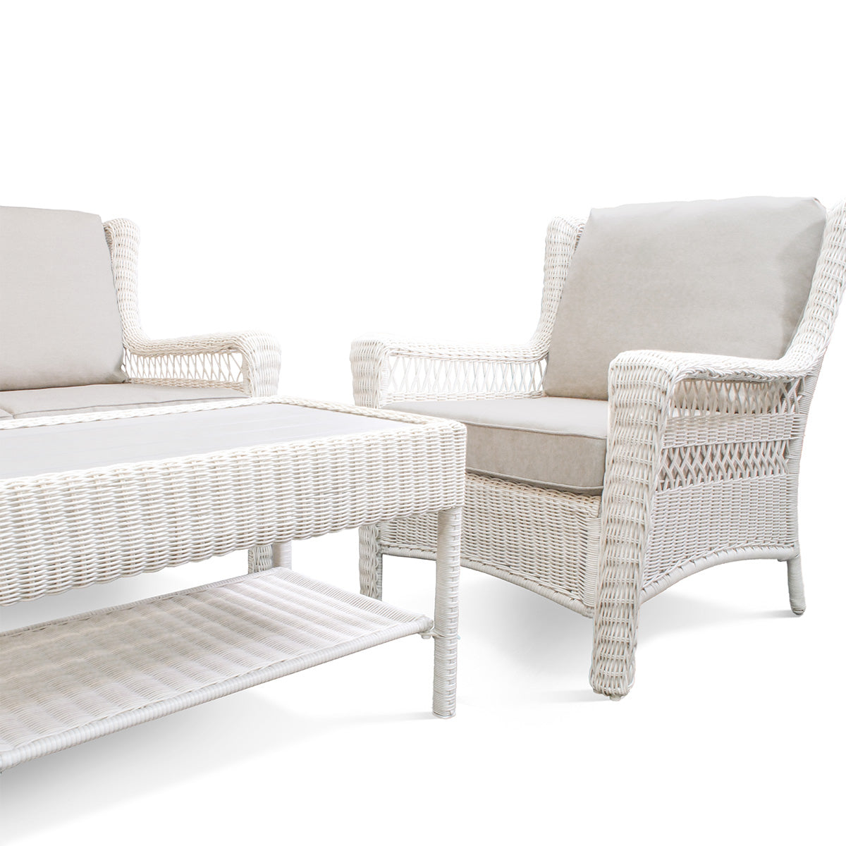 Park Meadows Wicker Loveseat Conversational Set