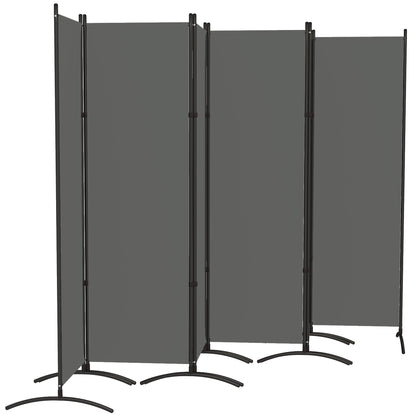 6 Panel Folding Room Divider, UV30+ Privacy Screen, Indoor Outdoor Privacy Panel with Stable Base, Beige