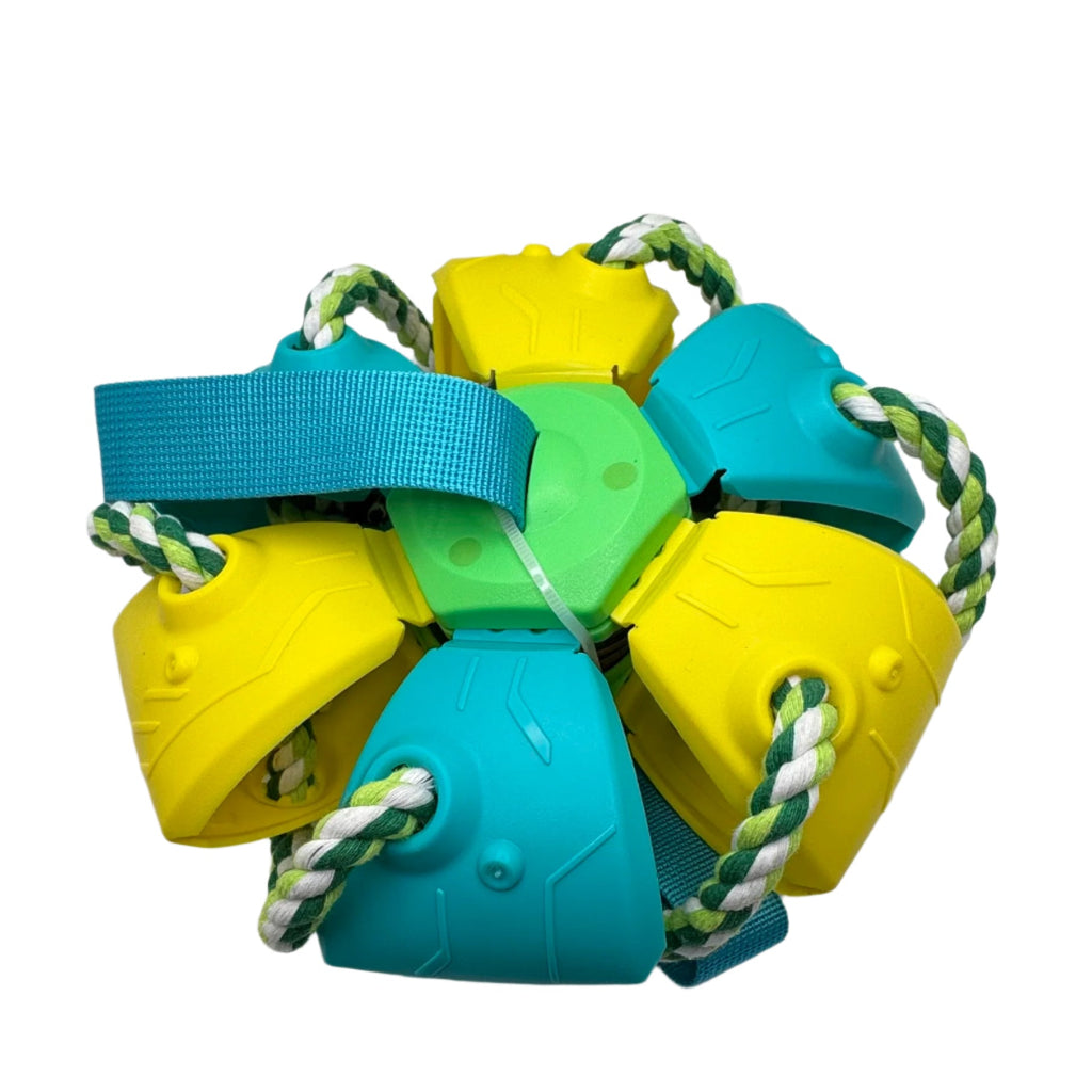 Dog Toy Ball with Grab Tabs – 2-in-1 Frisbee for Play