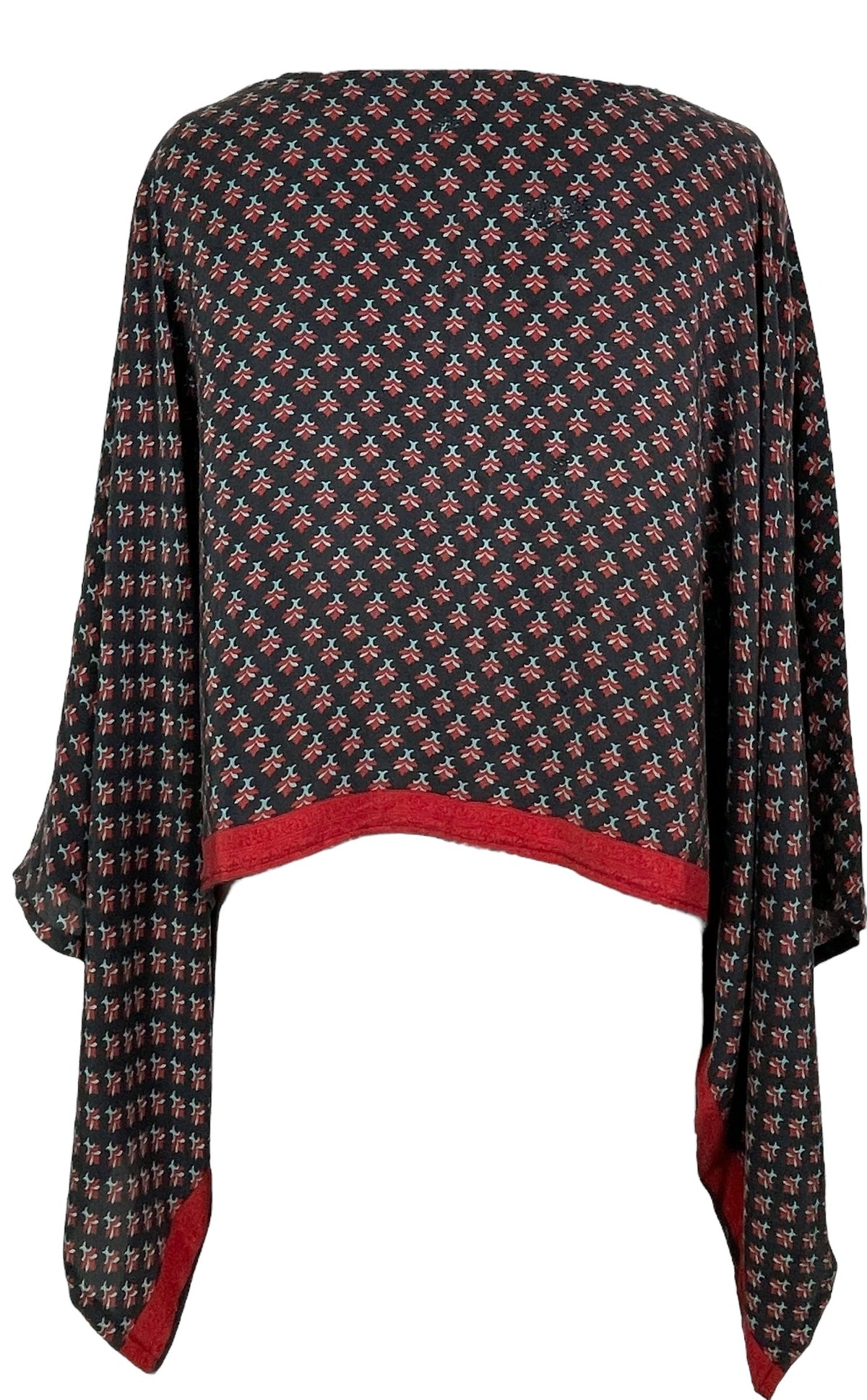 KERRI  PRC7842 Avatar Pure Silk Kimono-Sleeved Top