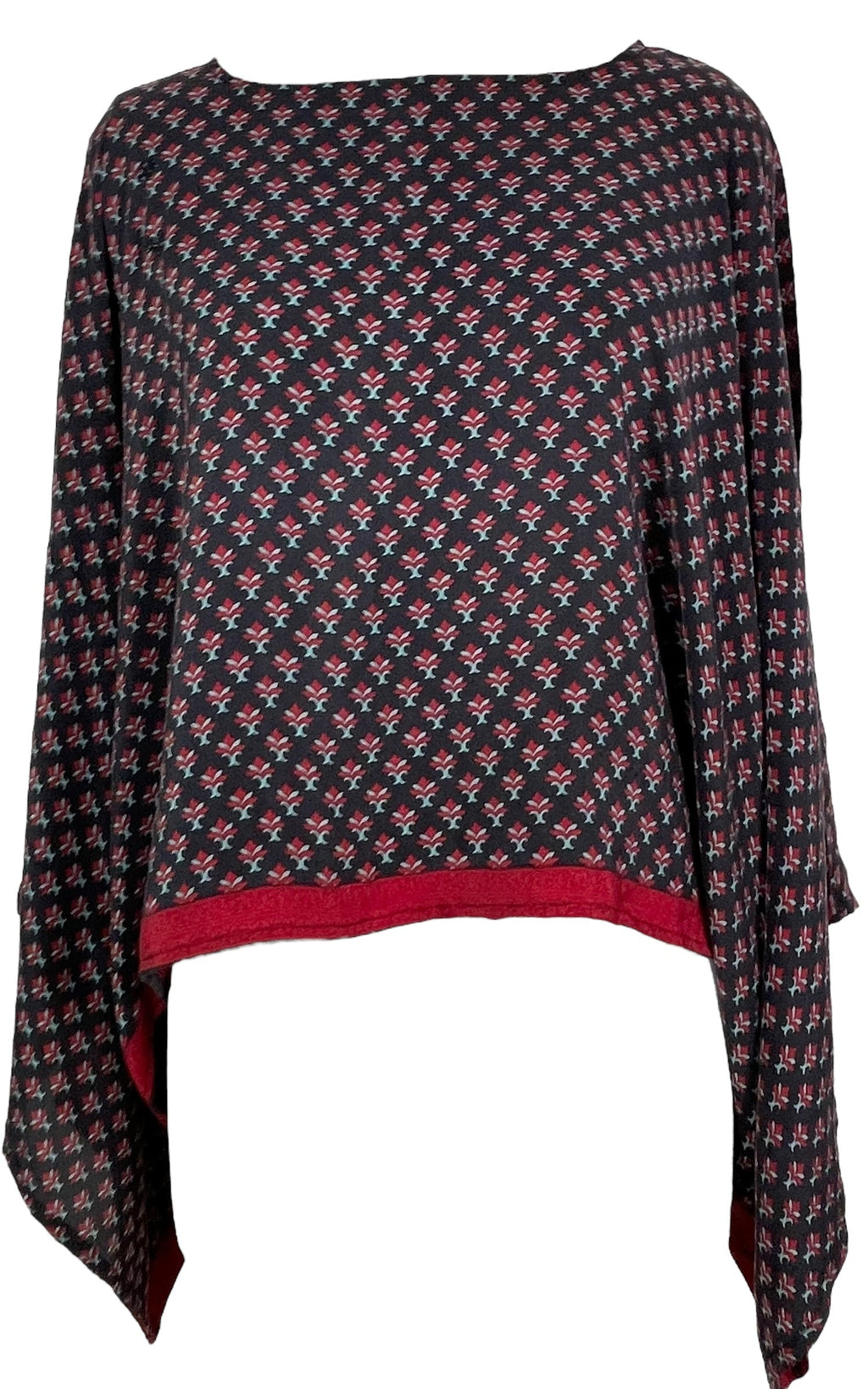 KERRI  PRC7842 Avatar Pure Silk Kimono-Sleeved Top