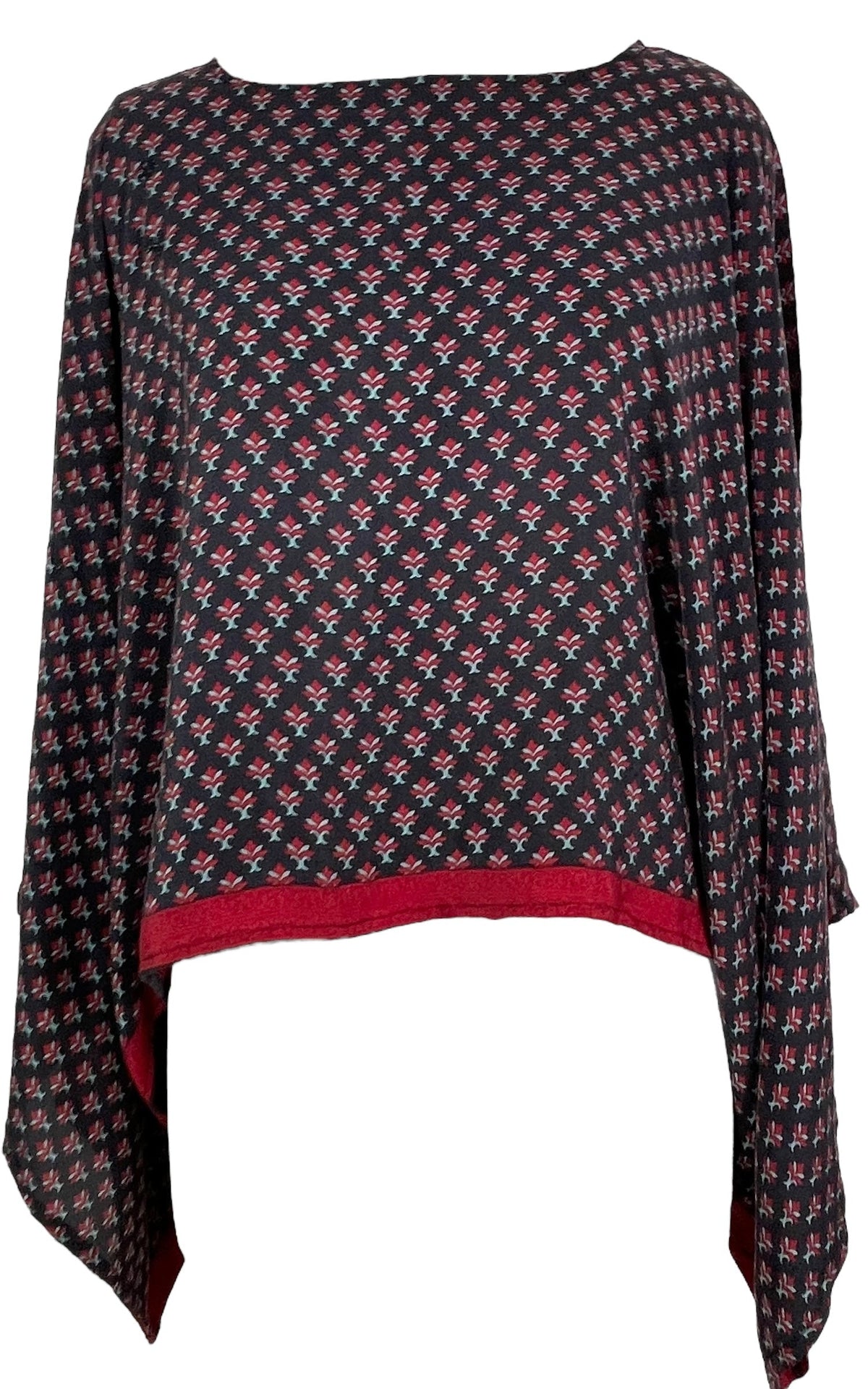 KERRI  PRC7842 Avatar Pure Silk Kimono-Sleeved Top