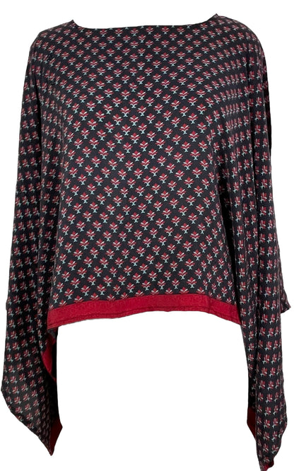 KERRI  PRC7842 Avatar Pure Silk Kimono-Sleeved Top