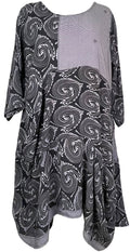 PRC7816 Avatar Pure Silk Sculptural Long Tunic Dress